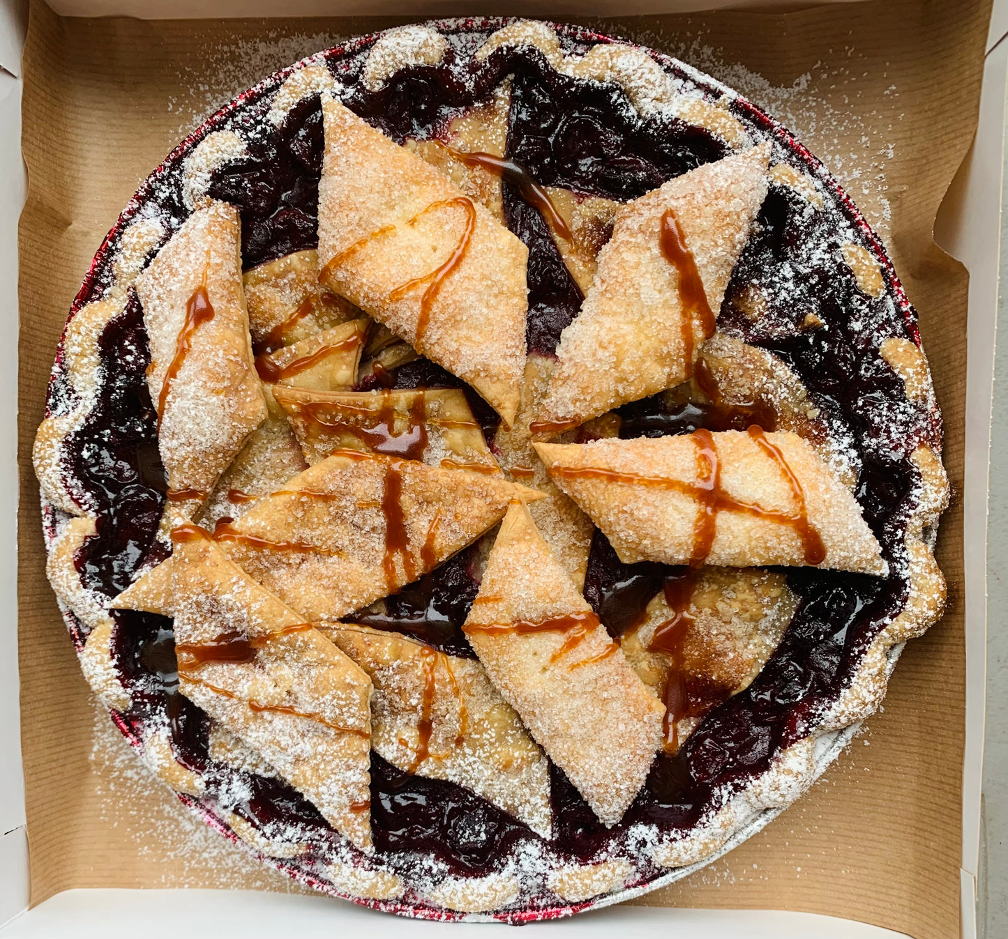 Sour Cherry Caramel Pie